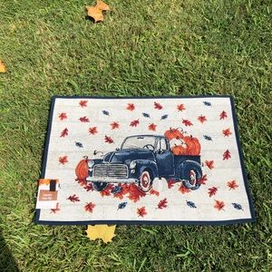New Large Fall Door Mat! 20”x 30” Blue Truck